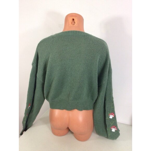Mushroom Cardigan Sweater Womens Large - Picture 3 of 6